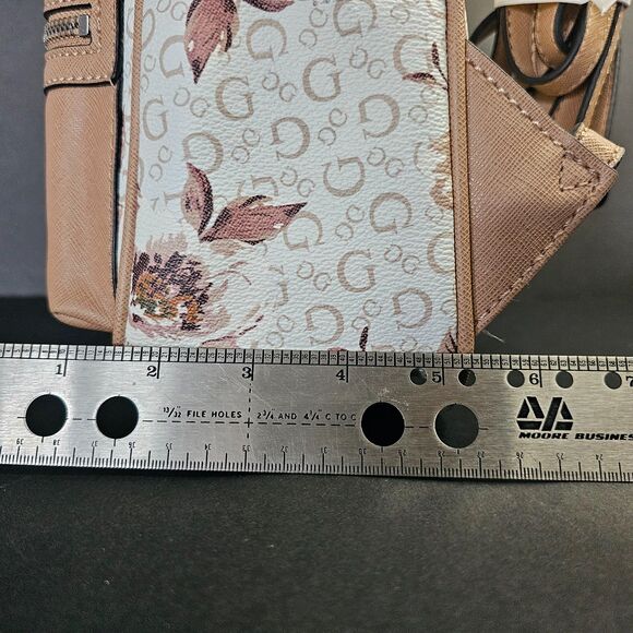 GUESS Women\'s Nude Tan White Floral Small Backpack/Purse Bag Handbag Logo main image 8
